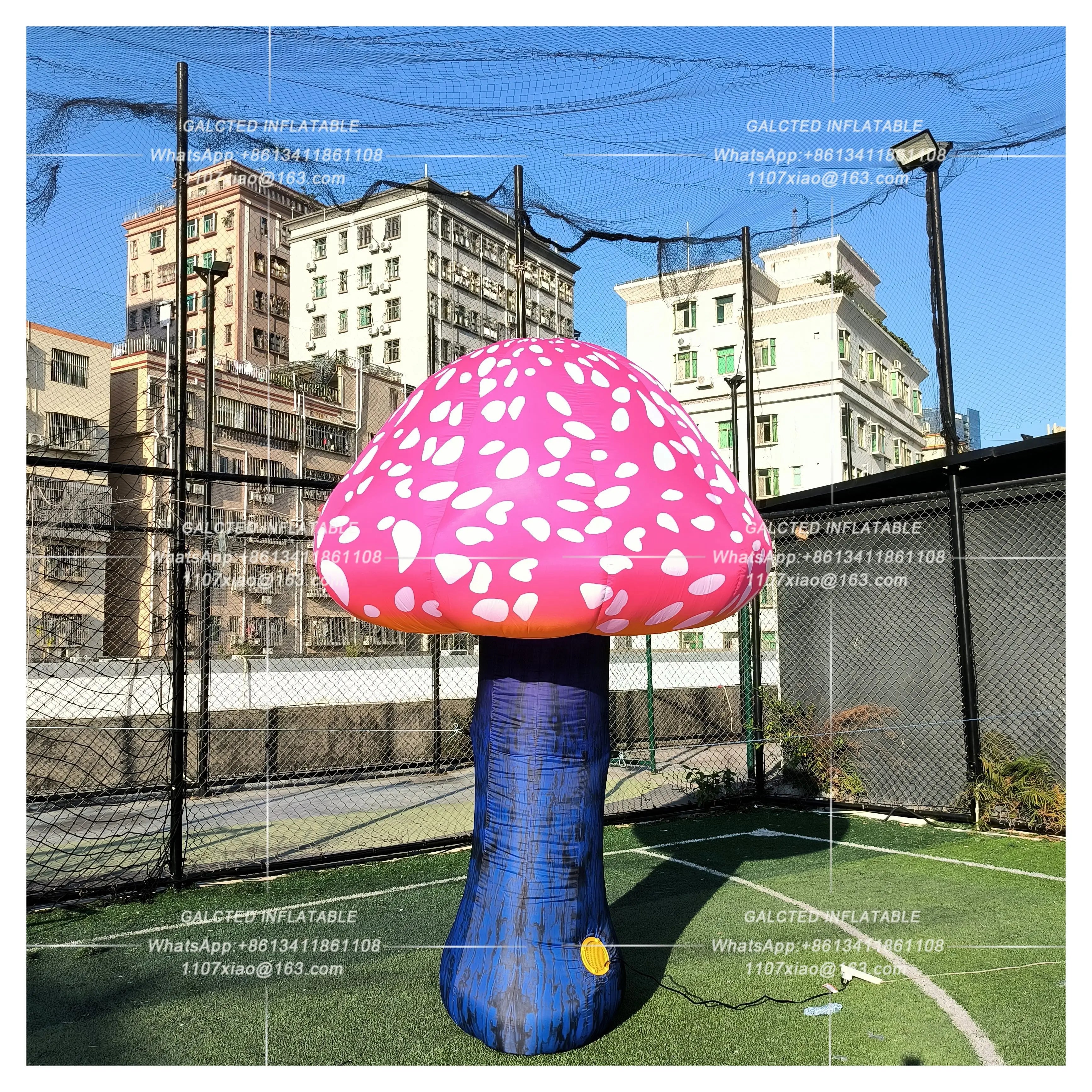 Inflatable Mushroom With Blower Giant Outdoor Advertising Display For Themed Event And Carnival Promotion