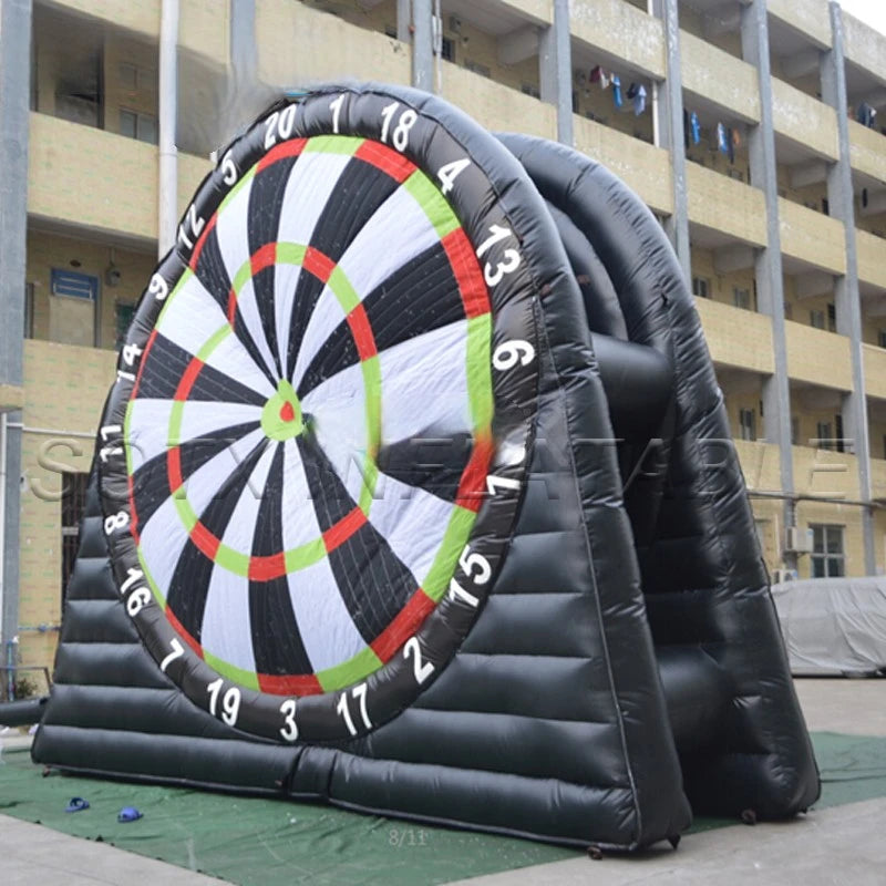 Party Event Sports Game 4mH PVC Double-Sided Score Board Giant Inflatable Football Soccer Dart Board Games for