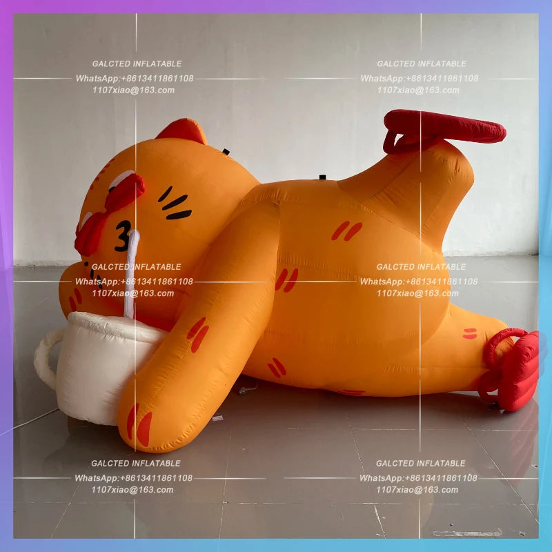 Cute Animal Air Model Mascot Inflatable cartoon orange cat air model Shopping Mall Plaza IP exhibition model