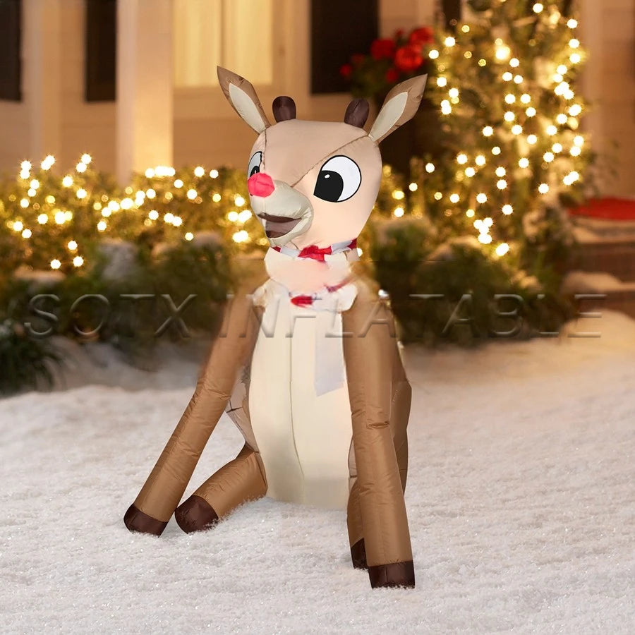 Decorations Home Yard 2021 Sell Well Lovely And Elegant Brown Inflatable Christmas Long Horn Reindeer For New Year Xmas