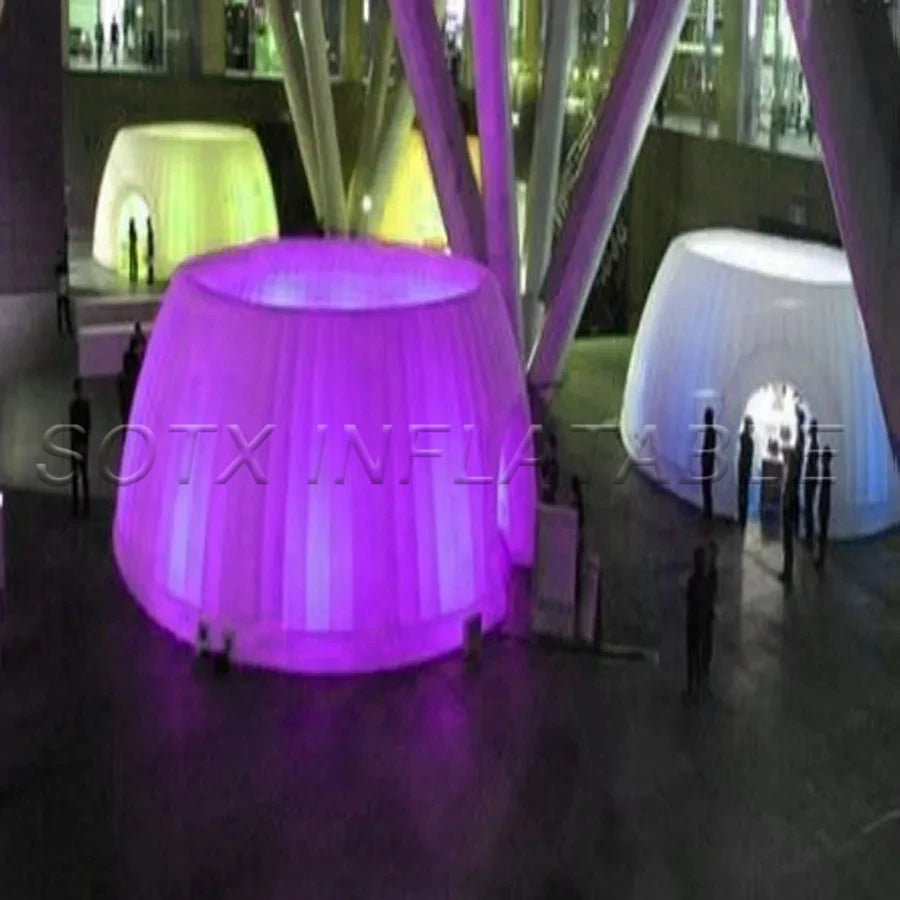 Meeting And Exhibition Led Round Room Inflatable Office Tent Inflatable Dome Tent Model For Event