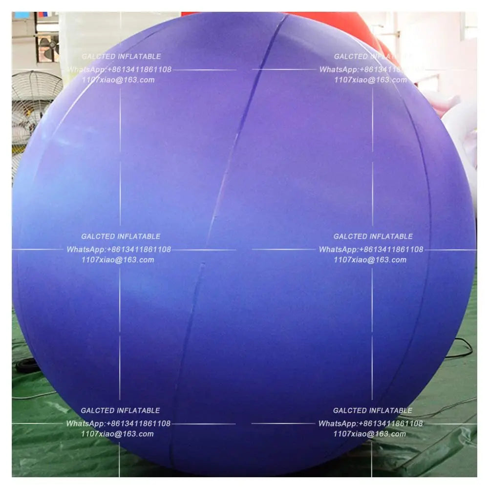 Giant Inflatable Neptune Ball With LED Lights PVC airtight Planet Balloon Event Party Show Stage Decoration Advertising Hanging