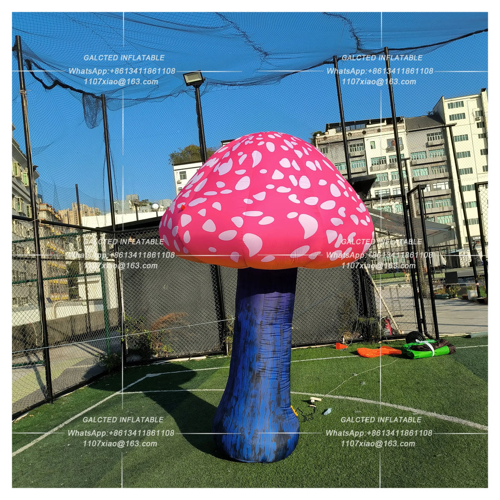 Inflatable Mushroom With Blower Giant Outdoor Advertising Display For Themed Event And Carnival Promotion