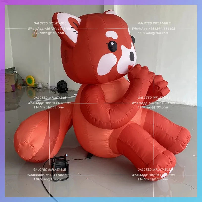 cartoon zoo IP theme park market Inflatable red panda little raccoon air model  scene area lighting advertising decoration