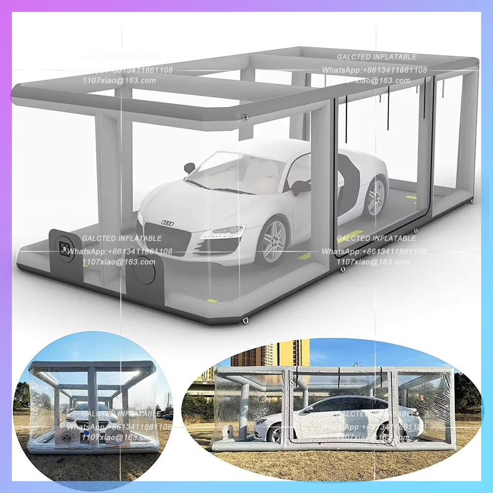 Inflatable Paint Booth Car Airtight Inflatable Car Garage Tent Cover Carport Garage Pvc Waterproof Show Capsule Shelter For Show