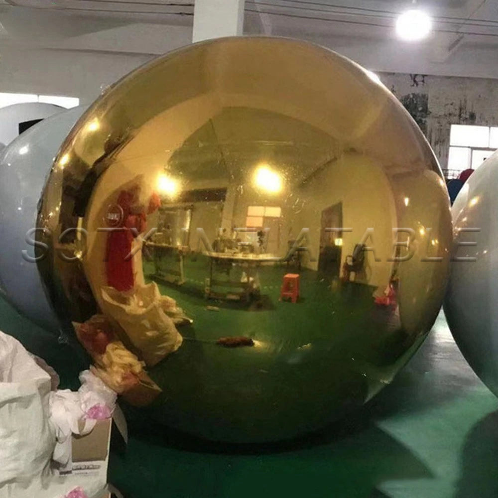 For Outdoor Event Decoration Gold Giant Inflatable Mirror Ball Outdoor Big Sphere Christmas Balloon Inflatable Golden Ball