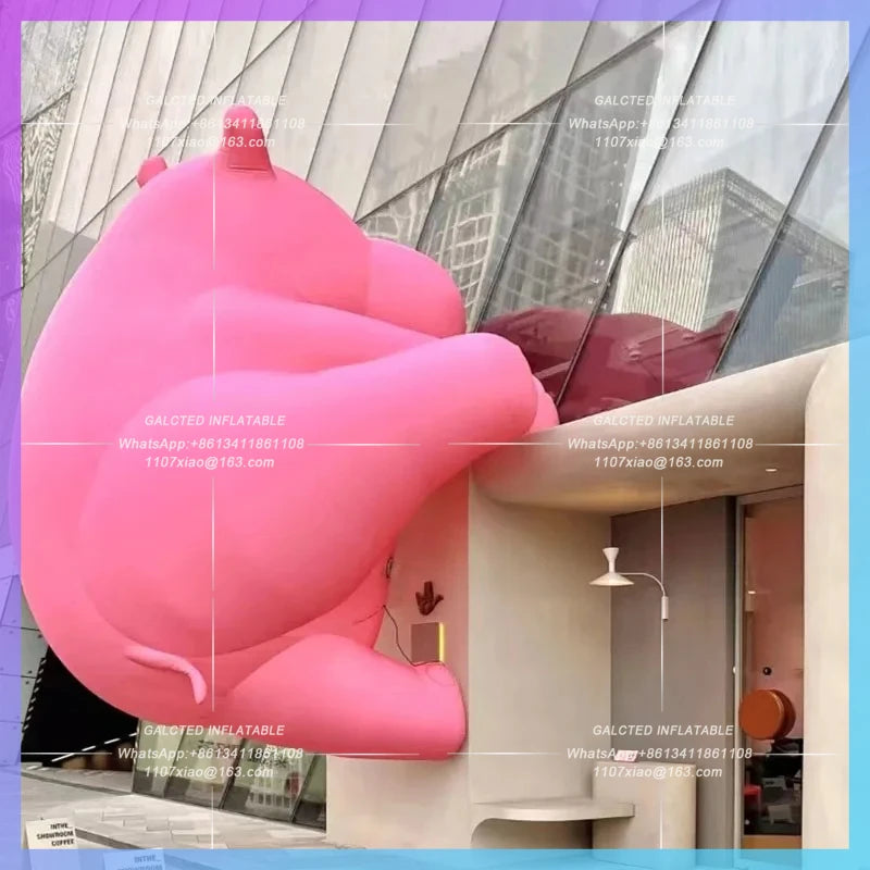 activity party exhibition advertising Giant inflatable hippopotamus climbing wall model decorative props size can be customized