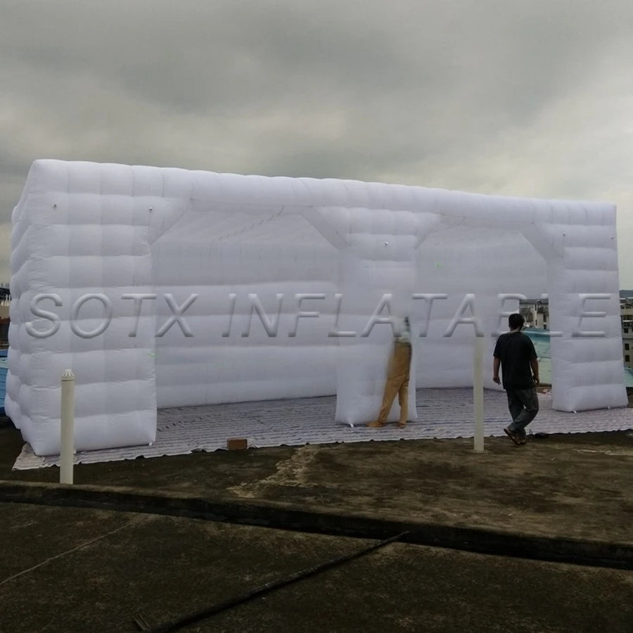 Trade Shows 10m Long Giant Cube Marquee Inflatable Cubic Tunnel Tent with Cellular Wall and Doors for