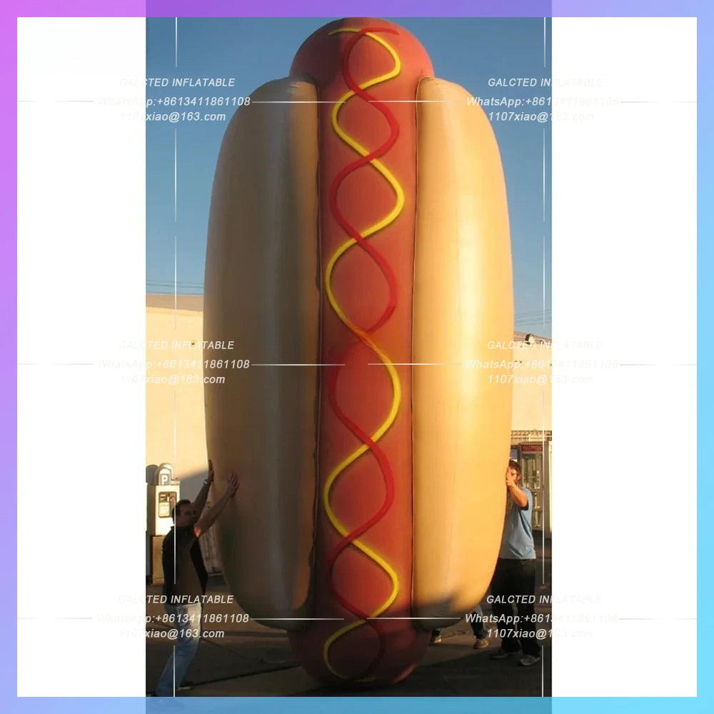 Inflatable Sausage Cartoon Mascot Balloon Oxford Giant Inflatable Hot Dog,With Blower Fast Food Replicate Items For Promotion