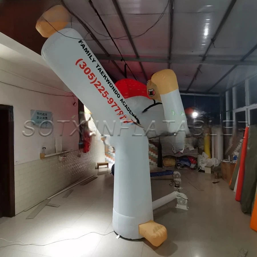 Advertising Promotion 3mH Inflatable Karate Model Taekwon Kick Man Kicking Leg for