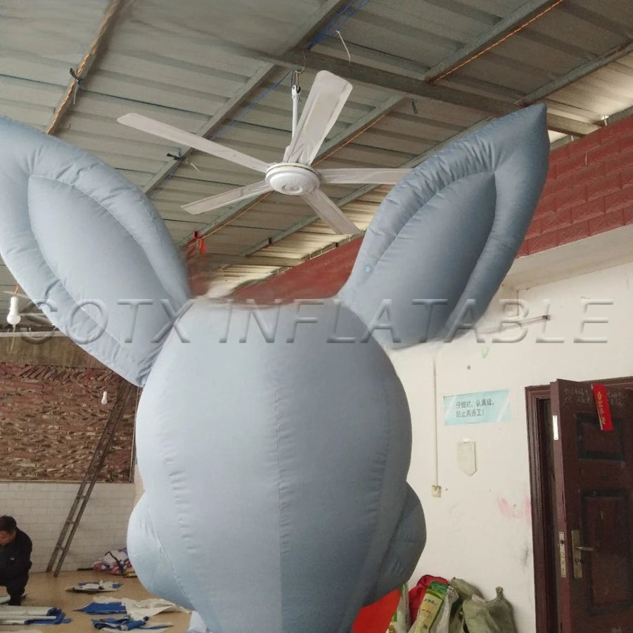 Advertising and Parties Inflatable Easter Bunny Decoration "Sitting Rabbit with a Big Carrot in Hand" Cartoon Decorations for