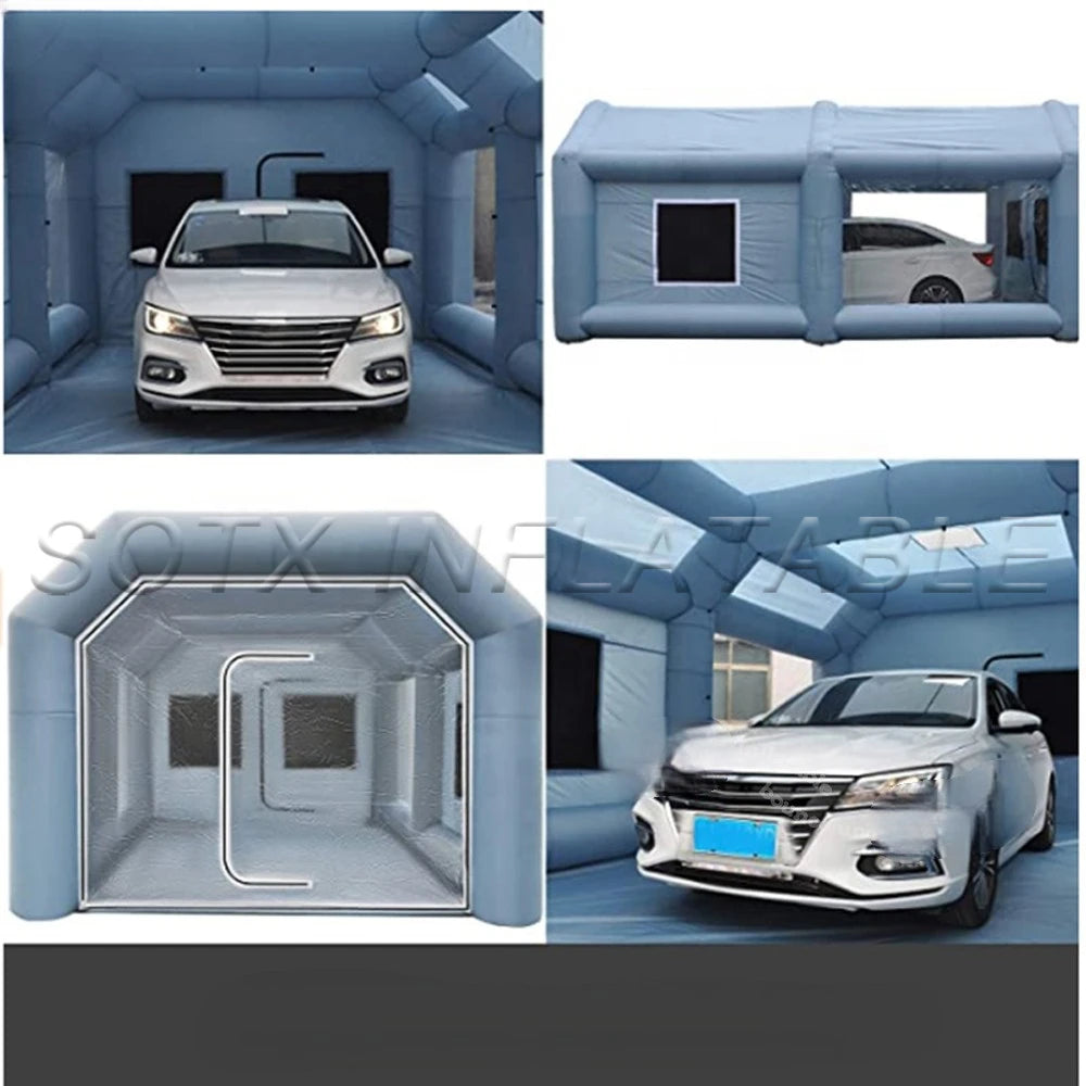 Cabin With 2 Blowers Multicolors Blow Up 26x13x10ft Inflatable Spray Paint Booth Tent For Car Truck Portable