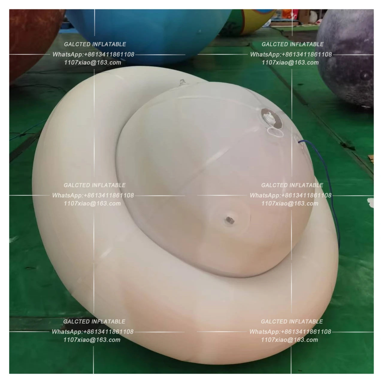 Giant Inflatable Saturn Ball with LED Lights PVC Airtight Planet Balloon Solar System Learning Decoration Hanging or Ground Use