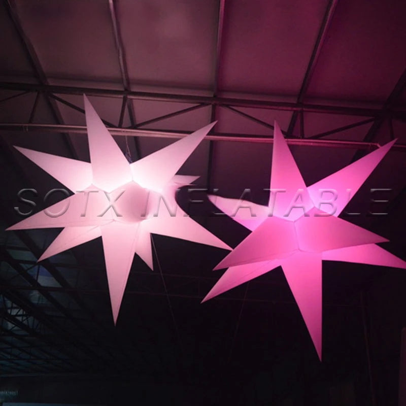Event Bar Advertising Show Giant Inflatable Star Decorations Inflatable Hanging Star with Remote Controller Air Blower for