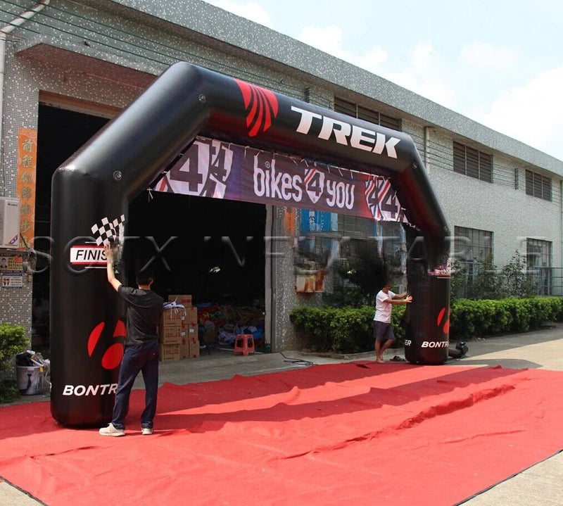 both front and back Black PVC advertising inflatable arch with Removable customized banner for event in Puerto Rico Same