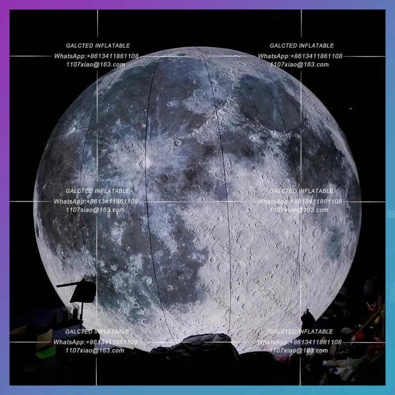Inflatable Moon With Lighting For Decoration Inflatable Toys Waterproof /PVC Blow Up Airtight Planets For Sale - Toys