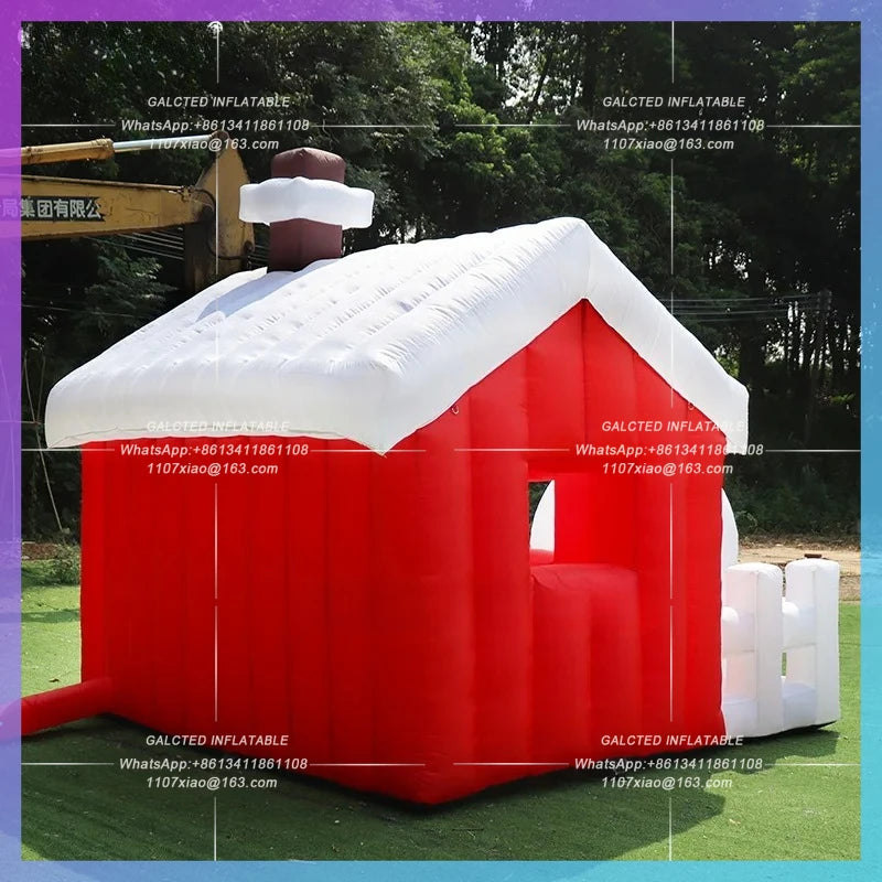 Inflatable Christmas Villa House Customized 9.8ft/3m For Decoration / Giant Inflated Xmas Balloon Photo Props Toys