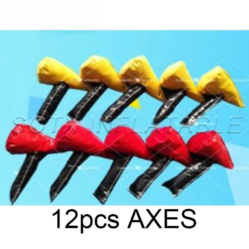 axes for events PVC Inflatable axe throwing game inflatable soccer football shooting board with air blower and