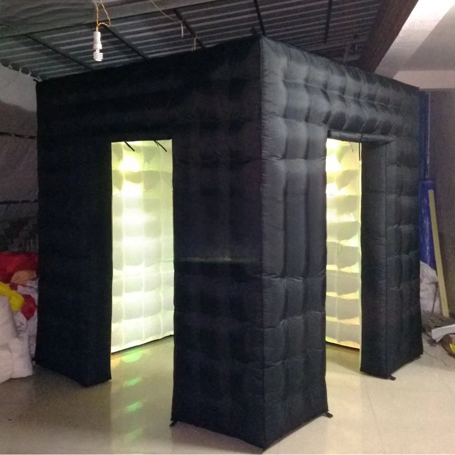 Led Spotlights Specail For Chile 2.4m White Inside Inflatable Photo Booth,Led Photo Backdrop,Social Booth Party Tent With