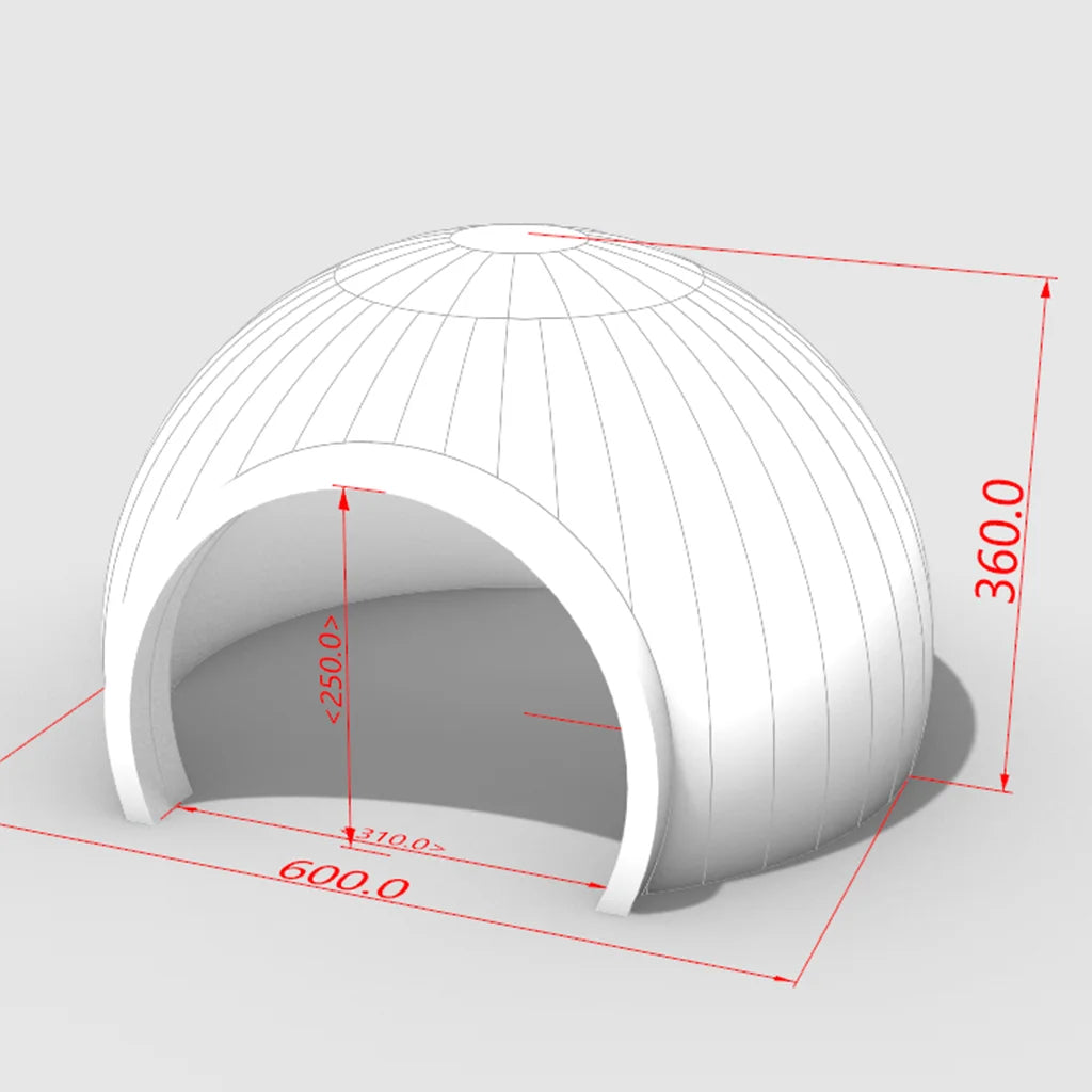 Outdoor Half Dome Inflatable Igloo Tent with LED Lights and Blower Oxford Material White Party Event Shelter for Events Weddings