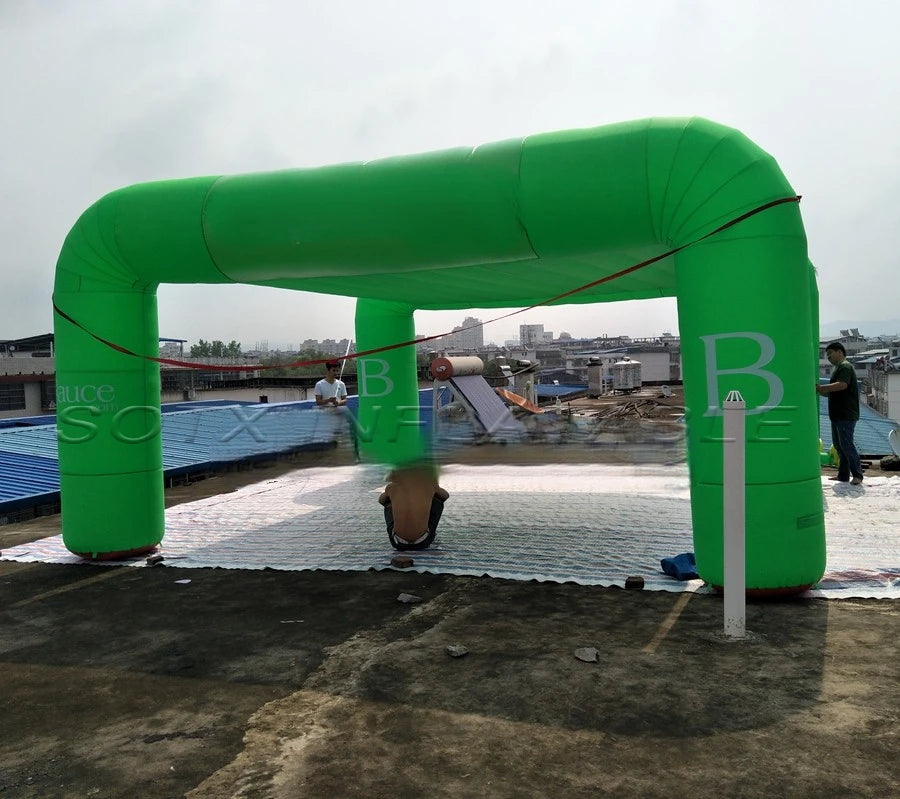 Trade Show Use 6mLx5.75mWx3mH Cool Green Four Legs Inflatable Tent For Commericial Event /