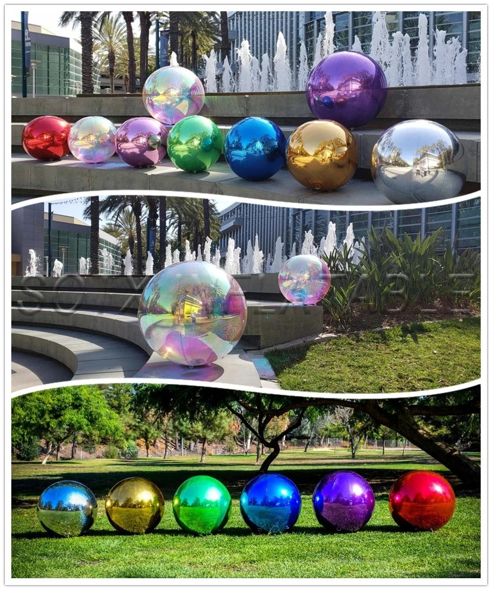 Ground DecorationInflatable Mirror Sphere Airtight Party Wedding Balloons Silver Gold Giant Mirror Ball Disco Balls For Ceiling
