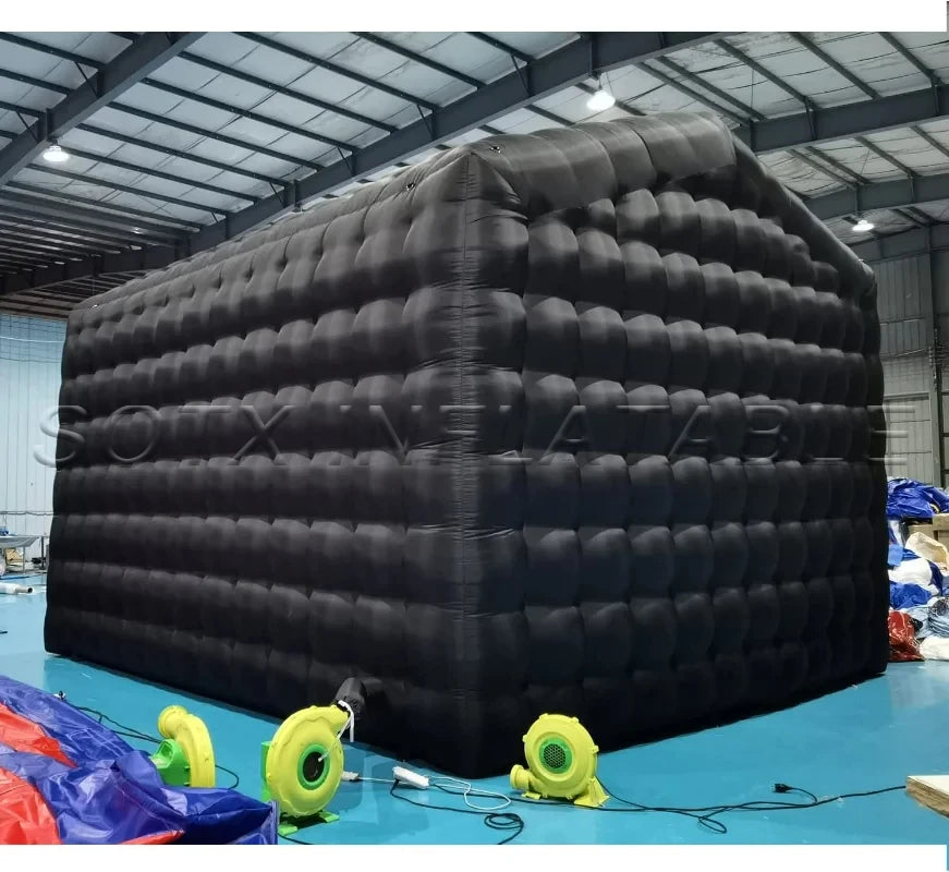 Light for Bar Party Events Inflatable Disco Nightclub Tent Portable Black Inflatable Night Club Cube Party Tent with Disco