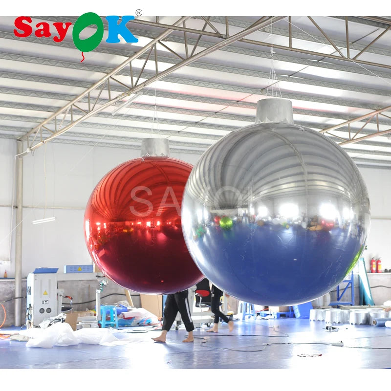 Large PVC Inflatable Mirror Ball with Hat Inflatable Mirror Balloons for Party Show Commercial Advertising Decoration