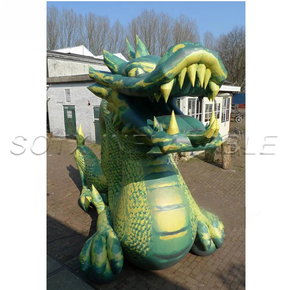 Model For Holiday Decoration 10m Green Giant Inflatable Wood Dragon Traditional Inflatable Chinese Dragon Cartoon Mascot