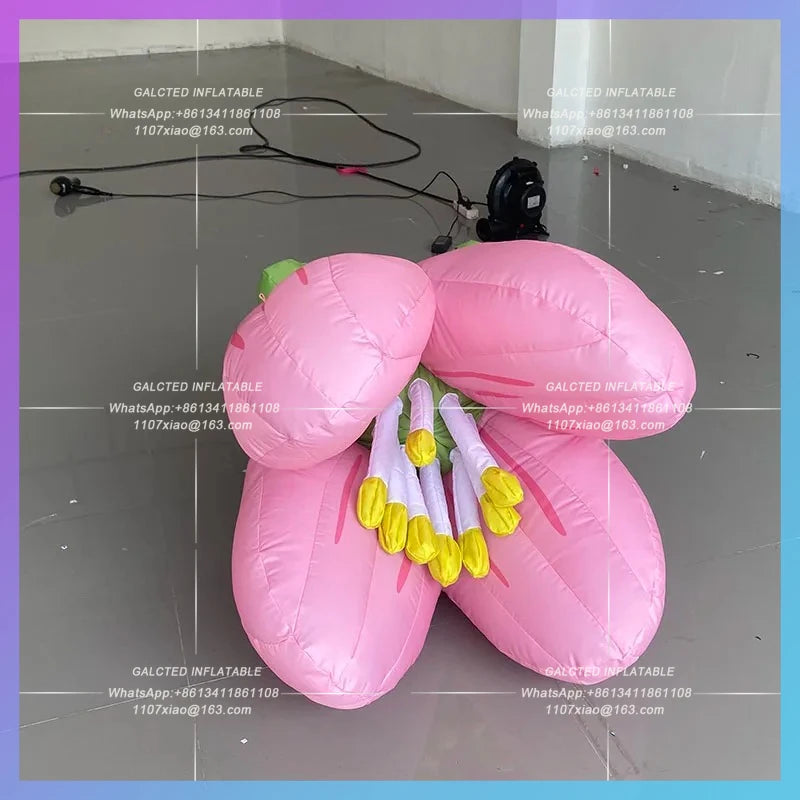 inflatable flower model Large shopping malls display festive atmosphere pink