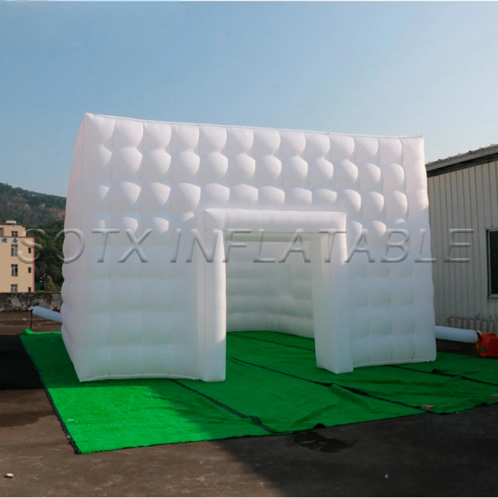 For Outdoor Events Magic Illuminated Wedding White Inflatable Cube Tent With Led Lighting Mobile Inflatable Night Club Room