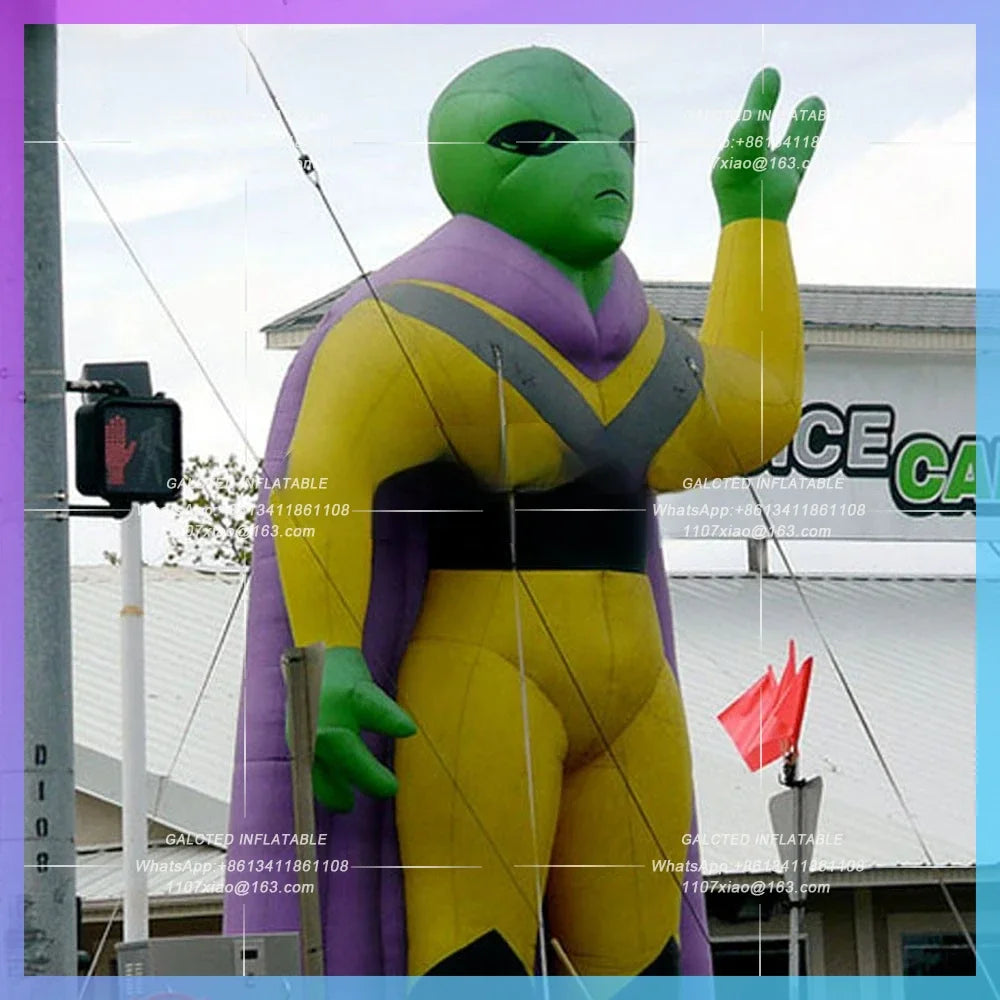 Inflatable Alien Cartoon Character Lighting Music Party Decoration Giant  Inflatable UFO Alien Model for Outdoor Events