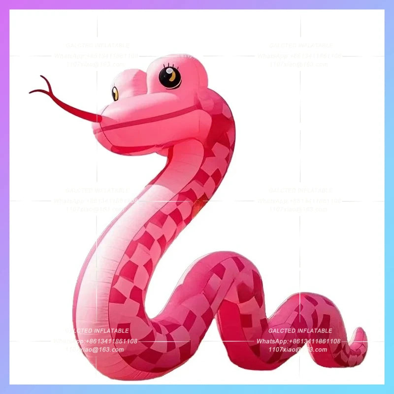 inflatable snake Chinatown festive Chinese new year  cartoon snakes decoration red fortune animal