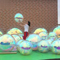 Party Hanging Decoration Iridescent And Silvery Inflatable Mirror Ball Giant Mirror Balloon Disco Sphere For Wedding Nightclub