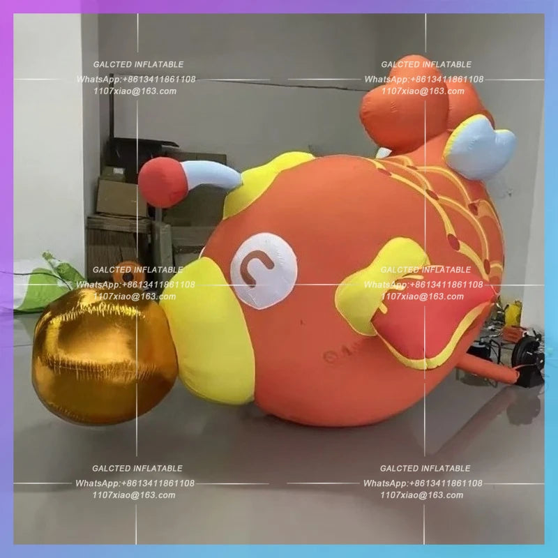 fish ocean animal shopping mall Giant inflatable gold promotion activity display with oxford cloth