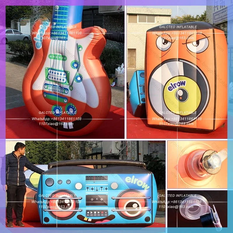 inflatable guitar digital printed giant Inflatable Toy 3.5 meters inflatable guitar for decoration toy