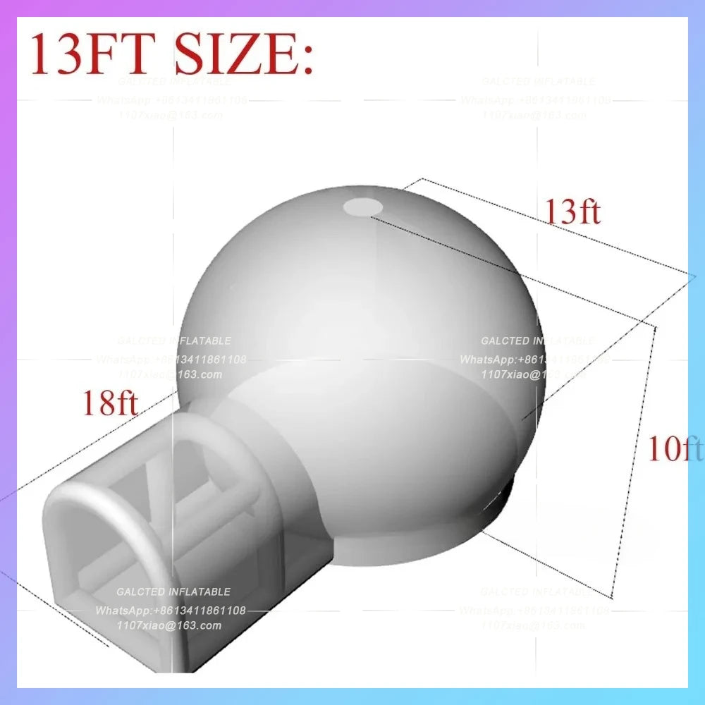 White Castle Jumping Trampoline 10FT Inflatable Bubble Balloon House Commercial PVC  Bubble Balloon Tent for Kids,Toddler