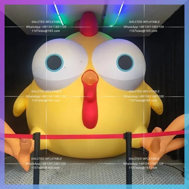 cute hen egg for restaurant fried chicken Yellow big eyes inflatable chicken big cock cartoon store advertising prop