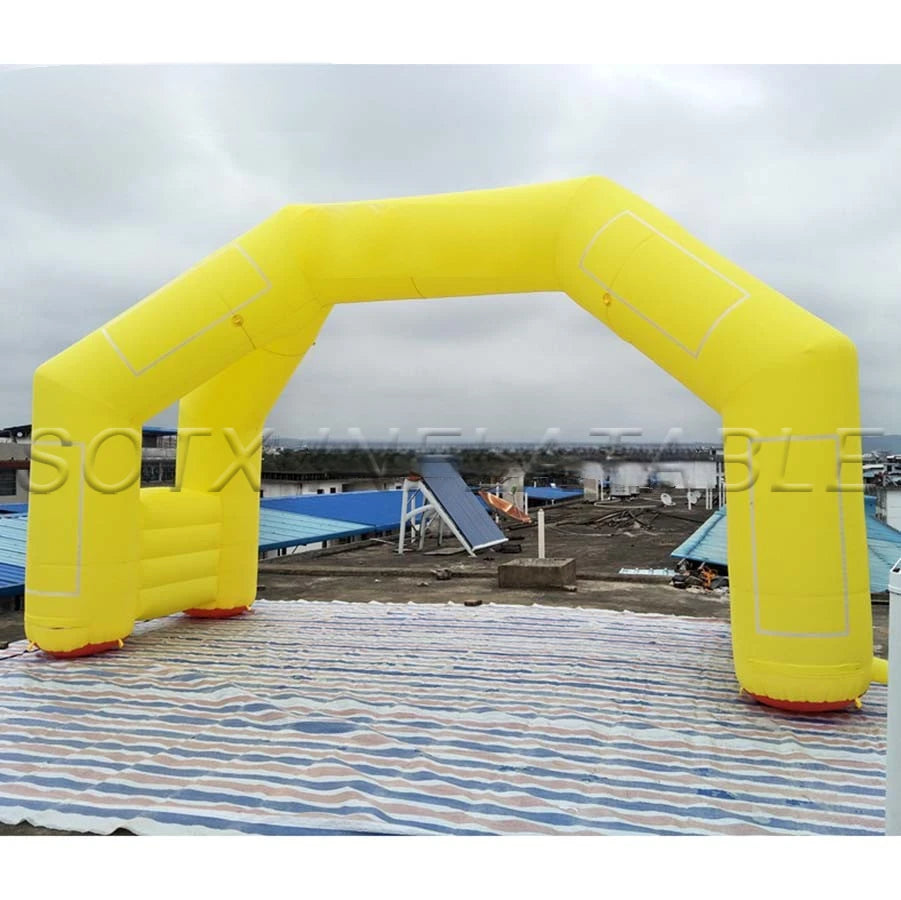 Attachable Banners Wonderful Yellow Portable Inflatable Arch for Sports Finish Start Line with