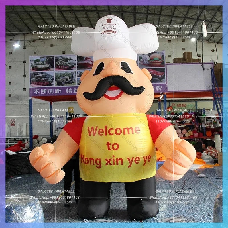 Inflatable Character Various Inflatable Chef Giant Advertising Cook Cartoon  for Restaurant Decoration-Toys