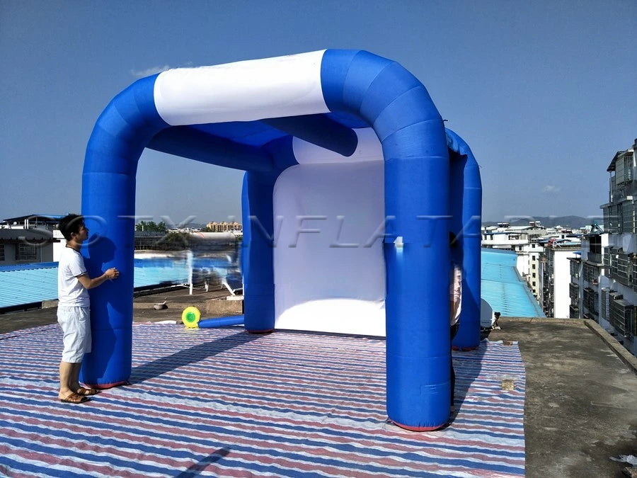 Advertising In Norway Custom Cool Royal Blue Inflatable Awning Tent With Logo For