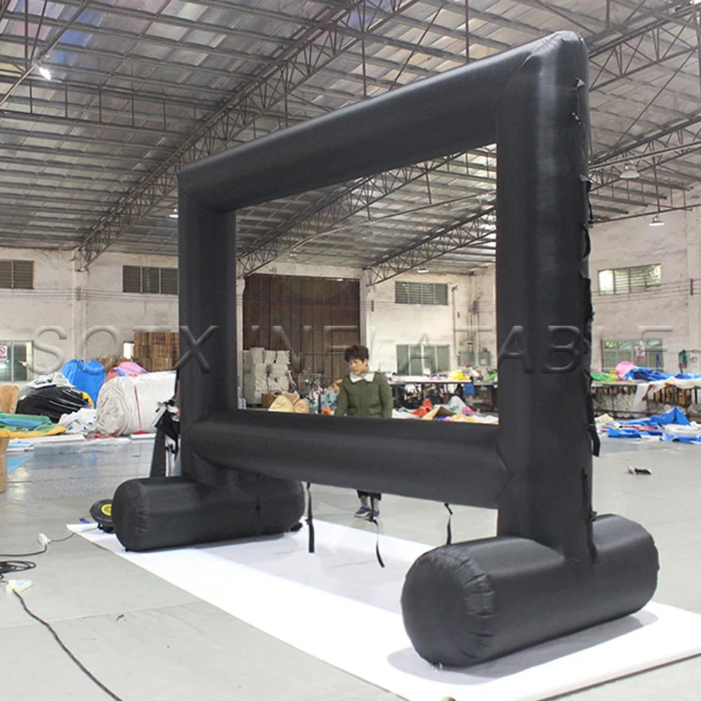 Hot salefan for backyard commercial 16:9 Size Outdoor Inflatable Projection Cinema Movie Screen For Sale with built-in