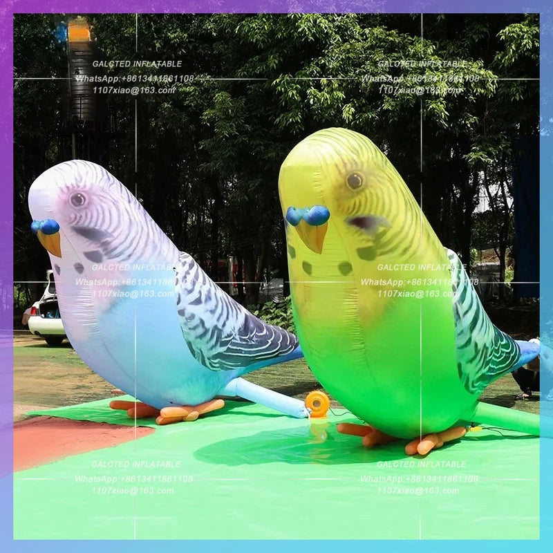 Inflatable Green Parrot Blue Parrot Vivid 3mH Inflatable Toys For Outdoor Decorations-Toys