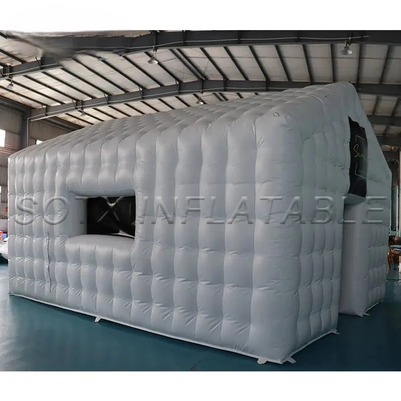 Show Business Decor LED Inflatable Air Cube Tent Inflatable Black Tent House Disco Light Nightclub Tent for Party Event