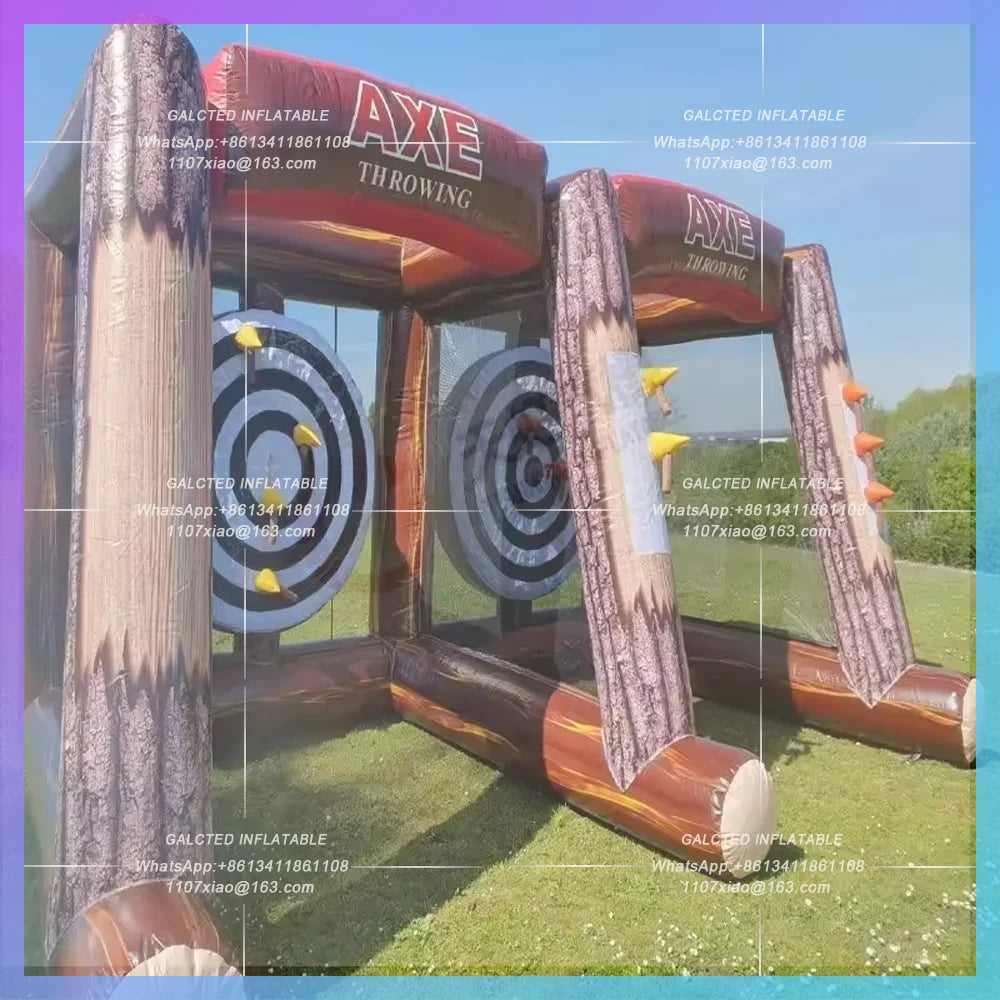 Interactive 2 Lane Axe Throwing Game Outdoor Funny Inflatable Axe Throw  Interactive Shooting Sports Games For Kids And Adults