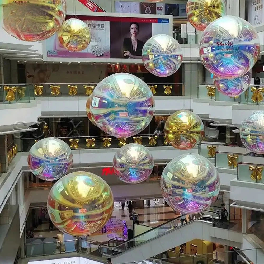 For Outdoor Event Decoration Gold Giant Inflatable Mirror Ball Outdoor Big Sphere Christmas Balloon Inflatable Golden Ball