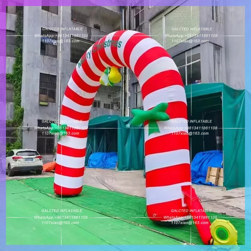 inflatable arch santa claus stick Merry christmas  red door for new year decoration