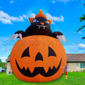 Event Halloween Decoration Giant Halloween Inflatable Pumpkin With Black Cat And Led Lights Large Blow Ups For Community Party