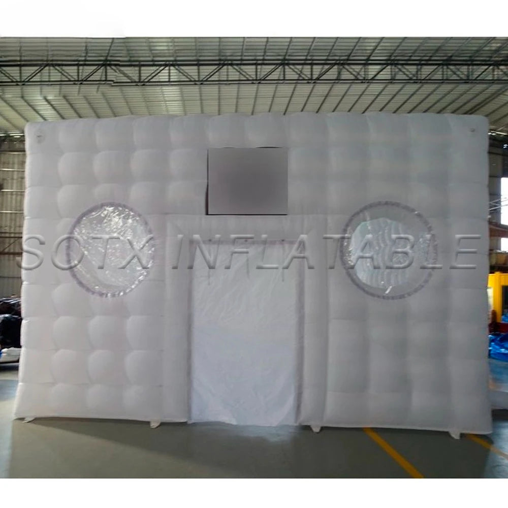 Party Cubic Marquee Large Led Lighting Portable Inflatable Night Club Tent With Windows For Event White Cube Tent Blow Up Square