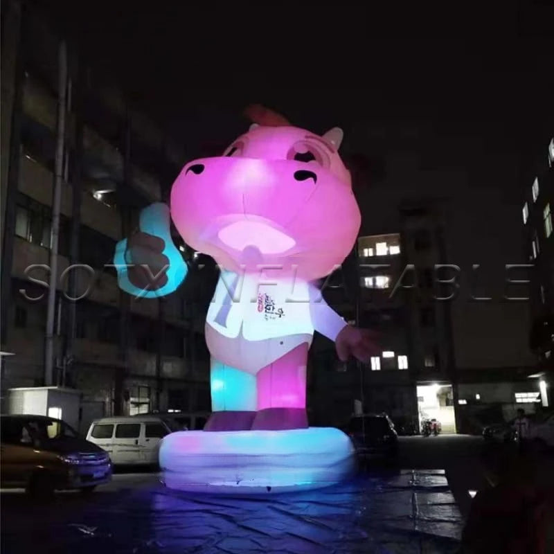 business advertising 10.2m/33.5Ft H Customized inflatable cattle with colorful lighting ,commercial inflatable cow for